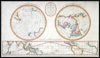 A New Map of the World in Three Sections; Wherein the several Tracks and Discoveries of the British Navigators, to the Present Time, are distinctly and accurately laid down