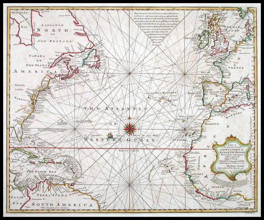 A New & Accurate Chart of the Western or Atlantic Ocean Drawn from ...