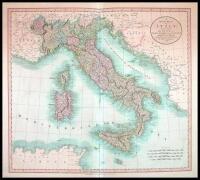 A New map of Italy Including the Islands of Sicily, Sardinia and Corsica with the Post Roads from the Latest Authorities