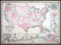 Johnson's New Military Map of the United States Showing the Forts, Military Posts &c. with Enlarged Plans of Southern Harbors. From Authentic Data Obtained at the War Department