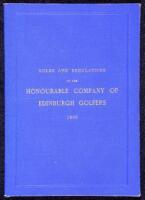 Rules and Regulations of the Honourable Company of Edinburgh Golfers 1889