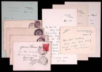 Archive of 4 autographed letters signed with the original mailing envelopes, and 1 note card, signed to J.M.A. Blair by Andrew Lang