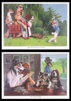 Lot of 2 Humorous Color Golf Prints, framed