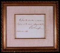 Autograph poetic quote, signed