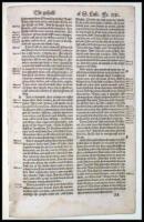 A Leaf from the First Edition of the First Complete Bible in English, The Coverdale Bible 1535