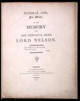 Funeral Ode, for Music to the Memory of the Immortal Hero, Lord Nelson