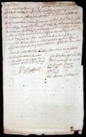 Signed manuscript plea for justice written by a wronged mariner