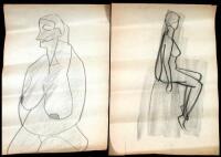 Lot of 15 original drawings, plus some broadsides