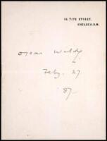 Letterhead, signed and dated