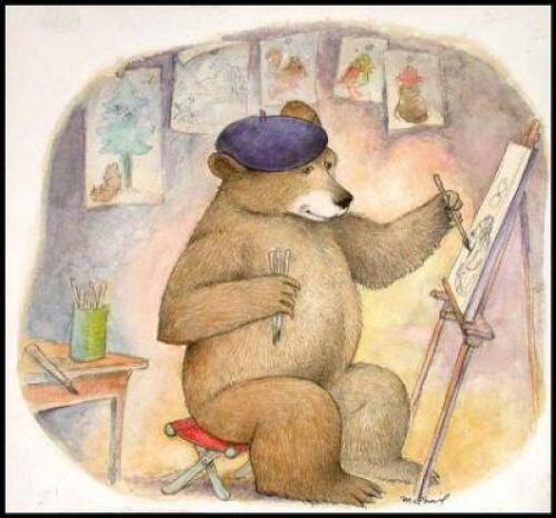 [Bear at Easel with Beret]