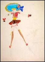 Collection of 37 plates containing 42 original fashion drawings