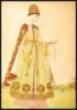 An original watercolor of a Russian-dressed women at Fort Ross, California