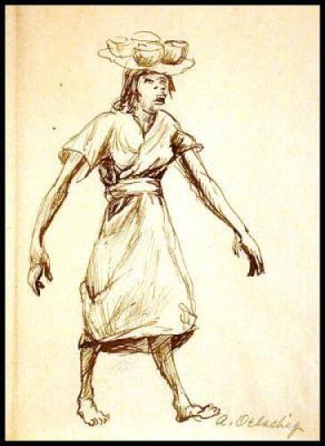 Original sketches of three black women
