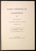 Early Printing in California: From its Beginning in the Mexican Territory to Statehood, September 9, 1850