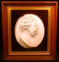 Large Marble bust of James Fisk, framed