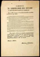 Numero 9. El Gobernador del Estado a sus Habitantes, Sabed: Que el H. Congreso Constitucional ha expedido el decreto que sigue