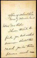 Autograph letter, signed