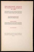 The Rezanov Voyage to Nueva California in 1806. The Report of Count Nikolai Petrovich Rezanov of His Voyage to that Provincia of Nueva España from New Archangel