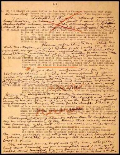 Autograph "clipsheet" notes