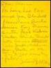 Autograph memorandum signed