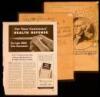 Two proof sheets and one advertisement, with pencil notations by Hearst