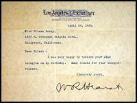 Typed letter signed ("WR Hearst") to Eileen Percy