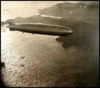 "Graf Zeppelin over the Golden Gate. San Francisco, August 25th, 1929. En route Tokio-Los Angeles. Hearst-Zeppelin Round World Flight"
