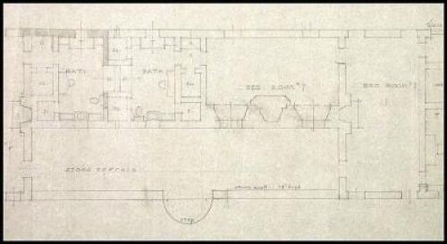 "Ranch House, Babricora", pencil drawing