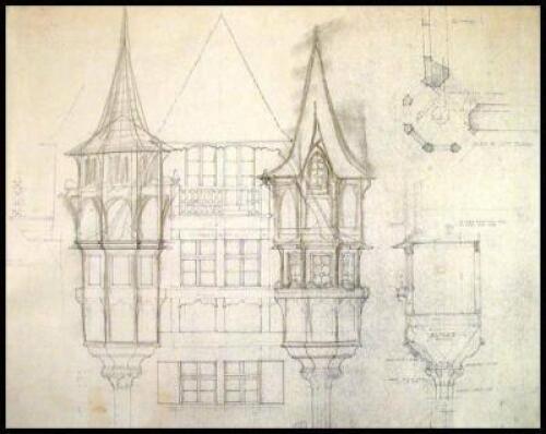 "Corner Tower Additions to Front Gables of Angel House"