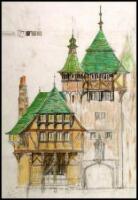 Color freehand drawing of the Bridge House, Wyntoon