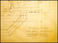 Pencil drawing of "The Plan of Entry 'The Oriel' Wyntoon"