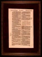 Leaf from a folio edition of Robert Barker's "The Holy Bible"