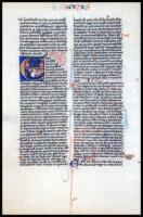 Illuminated manuscript leaf from an Old Testament, on vellum