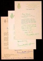 Collection of three typed letters signed