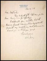 Autograph Letter Signed, from Dewey to Marguerite Tucker
