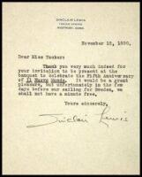 Typed Letter Signed, from Lewis to Marguerite Tucker