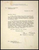 Typed Letter Signed by Roosevelt, to Marguerite Tucker