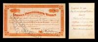 Printed Stock Certificate Signed “Thos. A. Edison”