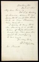 Manuscript Letter Signed “W.P. Fessendon.”