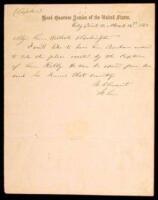 Autograph Letter signed by Grant as commander of the Armies of the United States