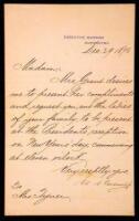 Manuscript letter, signed by U.S. Grant Jr., to a Mrs. Tyner