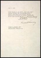 Typed Letter signed “Herbert Hoover” to George Lorimer of the Curtis Publishing Company of Philadelphia