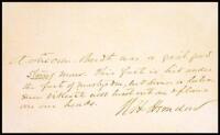 Autograph Note signed “W.H. Herndon.”