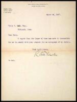 Typed Letter signed “Robert Lincoln” on his law office stationery