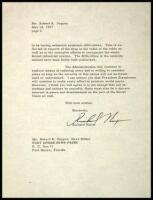 Typed Letter signed &ldquo;Richard Nixon&rdquo; as Vice President.