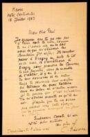 Autograph Letter signed &ldquo;C. Pissarro&rdquo;