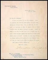 Typed Letter signed “Theodore Roosevelt” as President