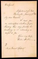 Manuscript Letter signed by Seward as Secretary of State under Lincoln