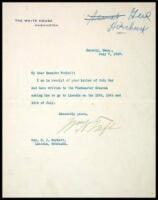 Typed Letter signed by Taft as President