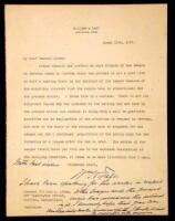 Typed Letter signed by Taft